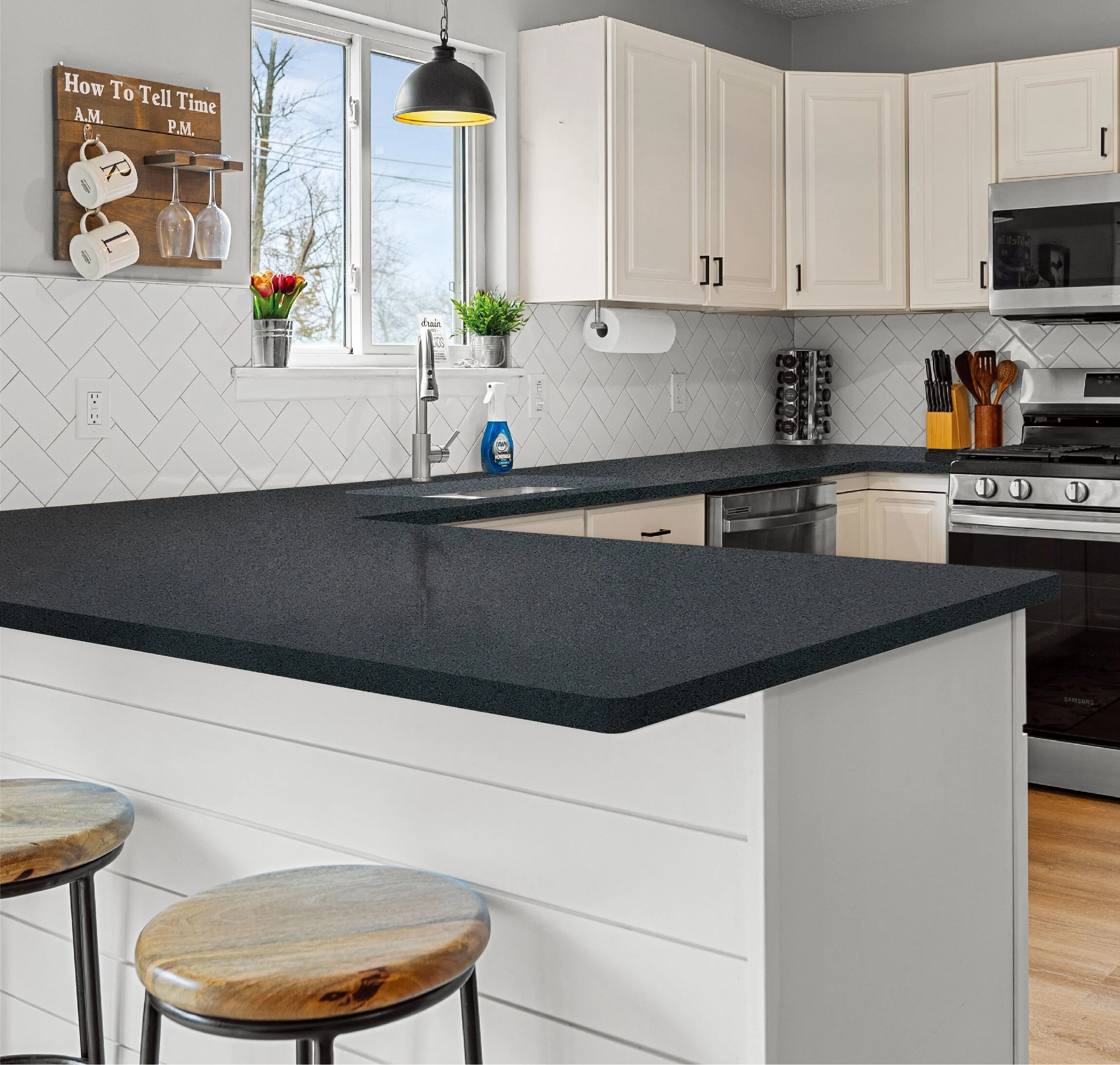 Dark Concrete Kitchen